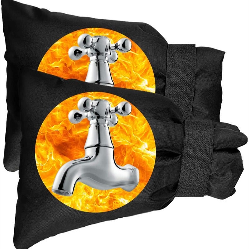 Pokrywa ochronna do kranu zewnętrznego, 2 opakowania 25x16cm, izolowana pokrywa do kranu ogrodowego (czarna)