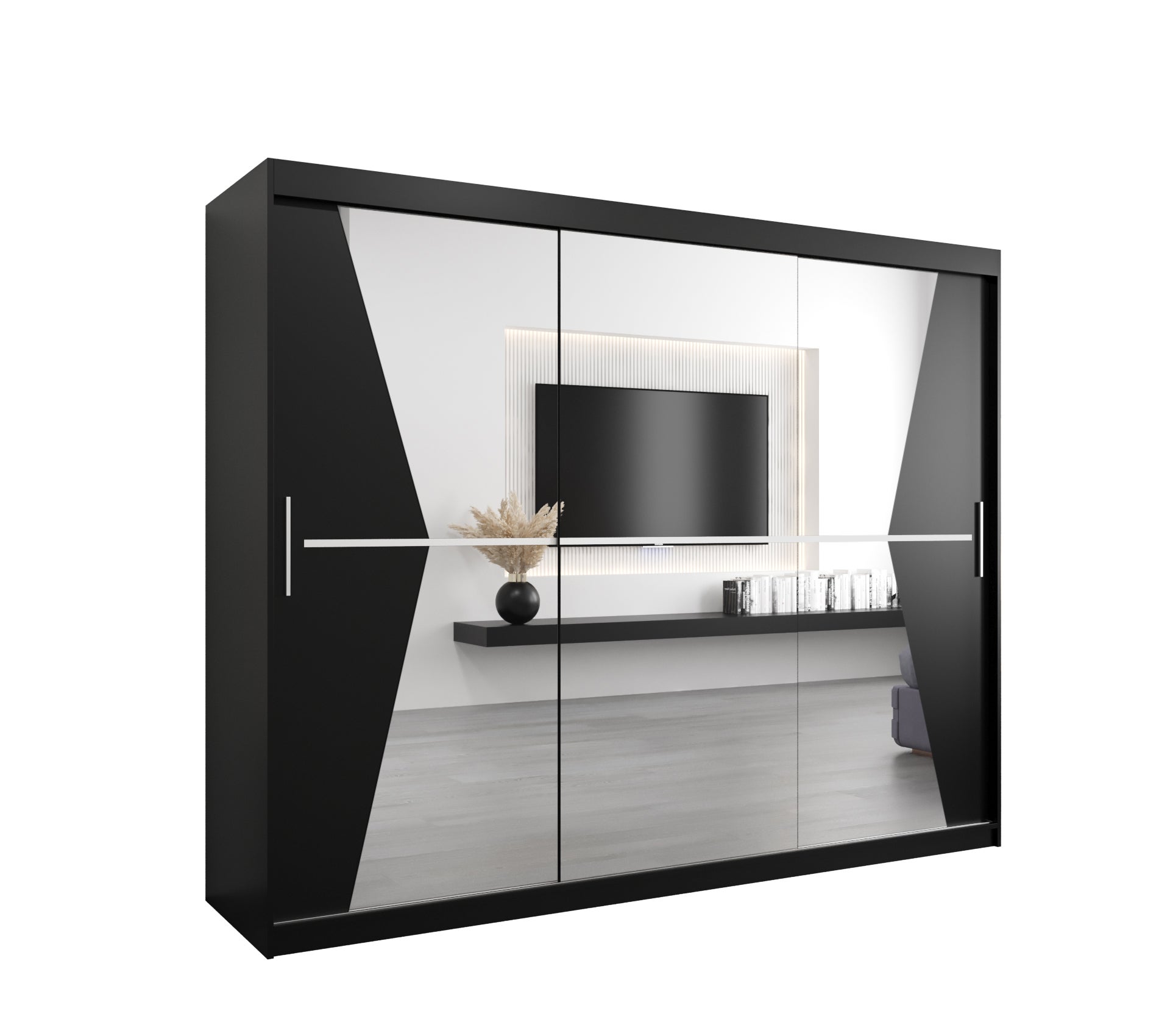 Szafa przesuwna garderoba MAROKO 250 x 62 x 200 cm Czarny - Abiks Meble