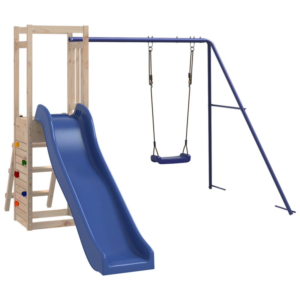 Toboggan Jardin Enfants Avec Panier Basket - Glissade Intérieur Extérieur 106x59x77cm Bleu Rouge