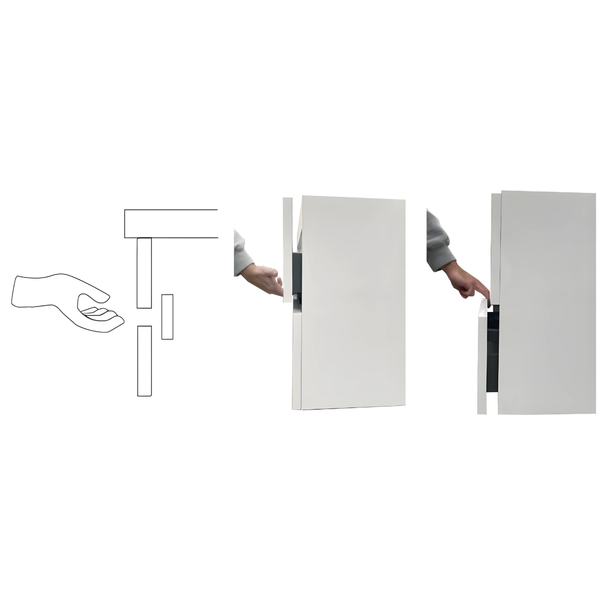 Meuble salle de bain ANCONA 61cm – Plan vasque céramique, 2 tiroirs, finition Finition Chêne Naturel, Hauteur 54cm x Profondeur 45cm - 4