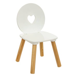 Silla Infantil Estrella 'Douceur' - Diseño Blanco Para Niños (MDF/Pino, 32x31.5x50 Cm)