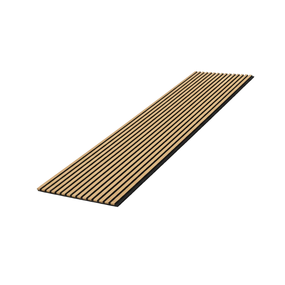 Panneau mural acoustique tasseaux MDF placage chêne véritable, L.267 cm x l.57,25 cm x Ep. 19 mm - 2