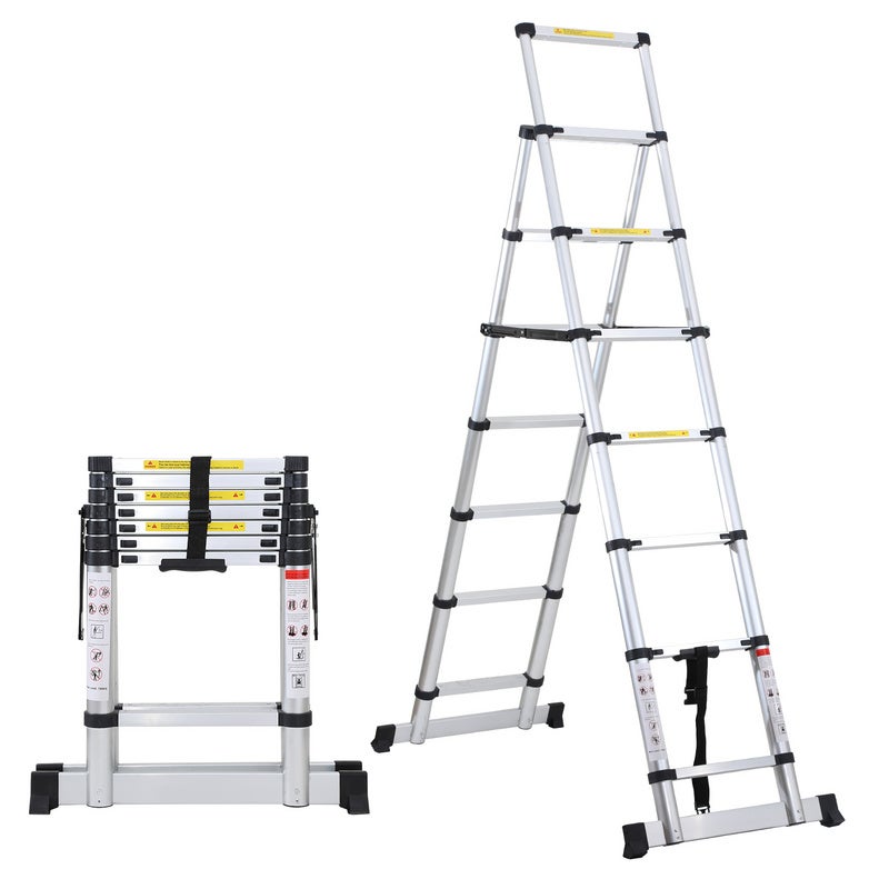 Waga teleskopowa aluminiowa 2,0 m + 2,3 m, przesuwna, stabilna, z drążkiem ważącym, do 150 kg, srebrna