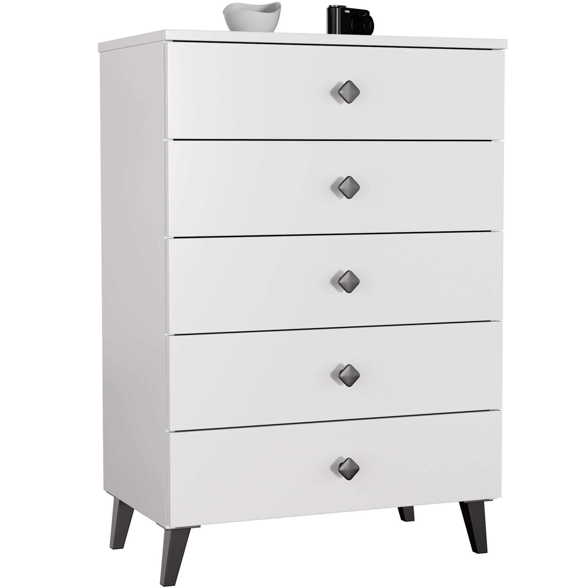 Komoda AKORD MOBI Biała 60 cm 5 szuflad kolor Biały mat 60x37x89 cm