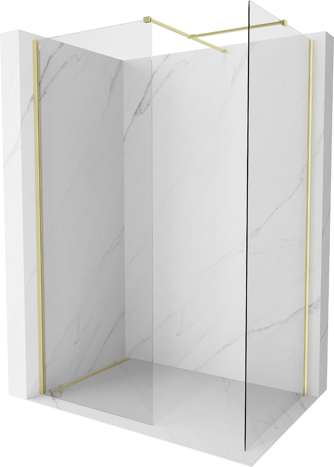 Mexen Kioto-X ścianka prysznicowa Walk-in 150 x 100 cm, transparent 10 mm, złota szczotkowana - 800-150-202-55-00-100-X