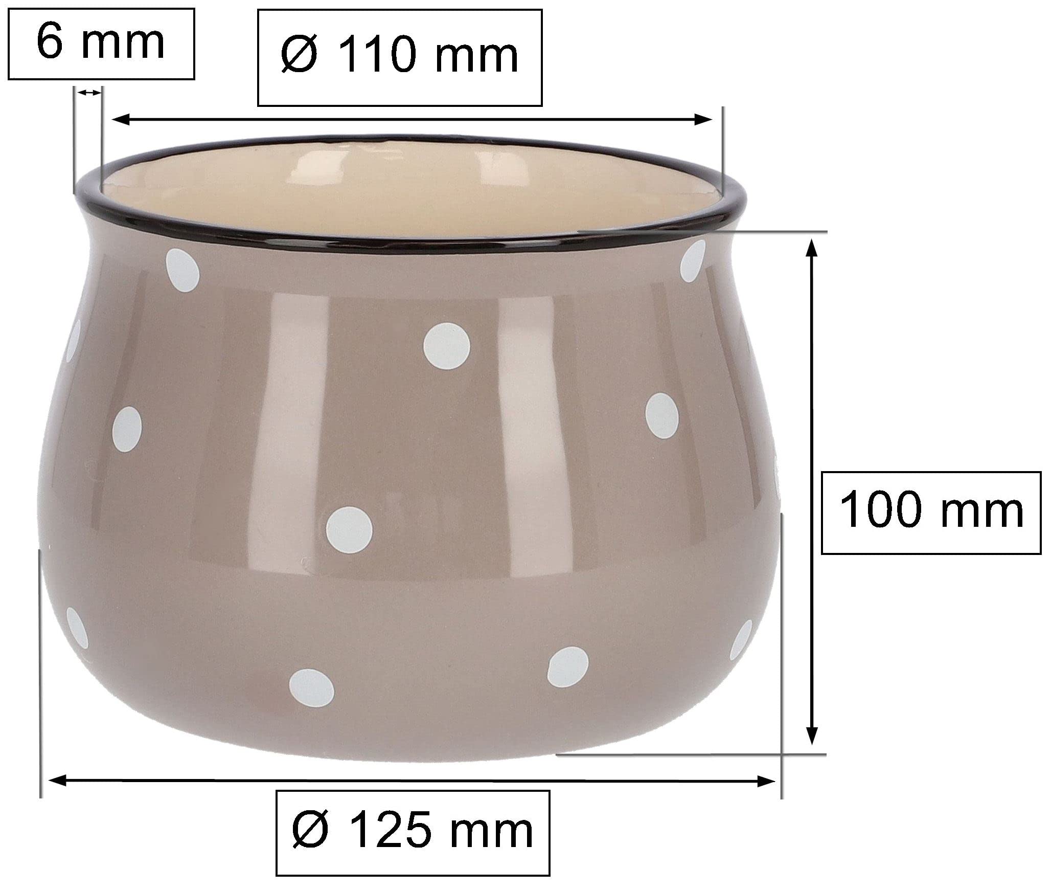 Doniczka osłonka 110mm donica ceramiczna w grochy - KOTARBAU - 2