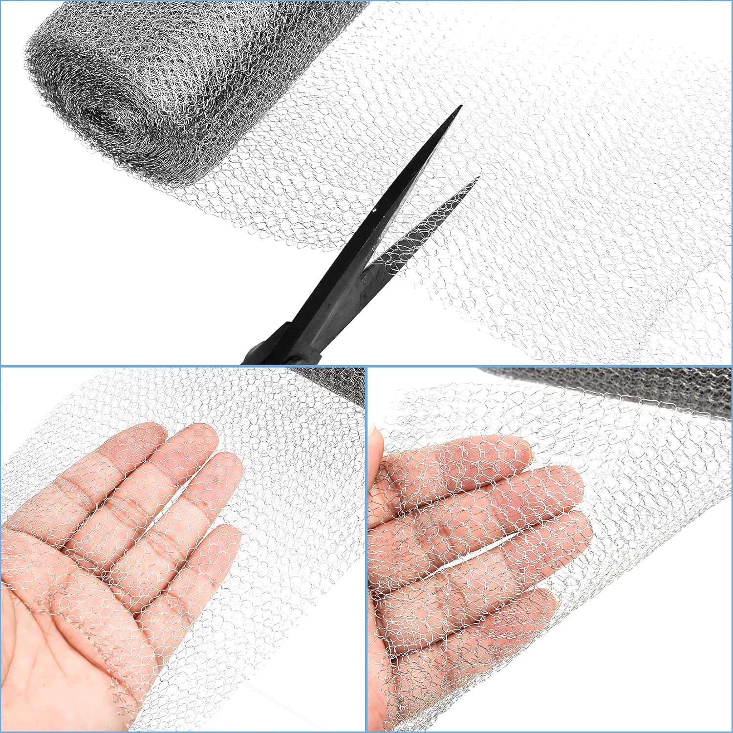 Rete in acciaio inossidabile intrecciata da 12,7 cm x 9 m per lumache, roditori, uccelli, parassiti, topi e giardino - 3