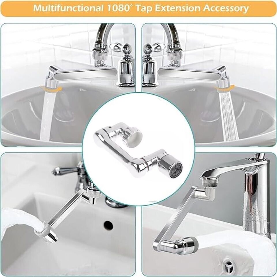 RUBINETTO PROLUNGA LAVABO ROMPIGETTO AREATORE BAGNO ROTANTE BRACCIO GIREVOLE 180 - 8