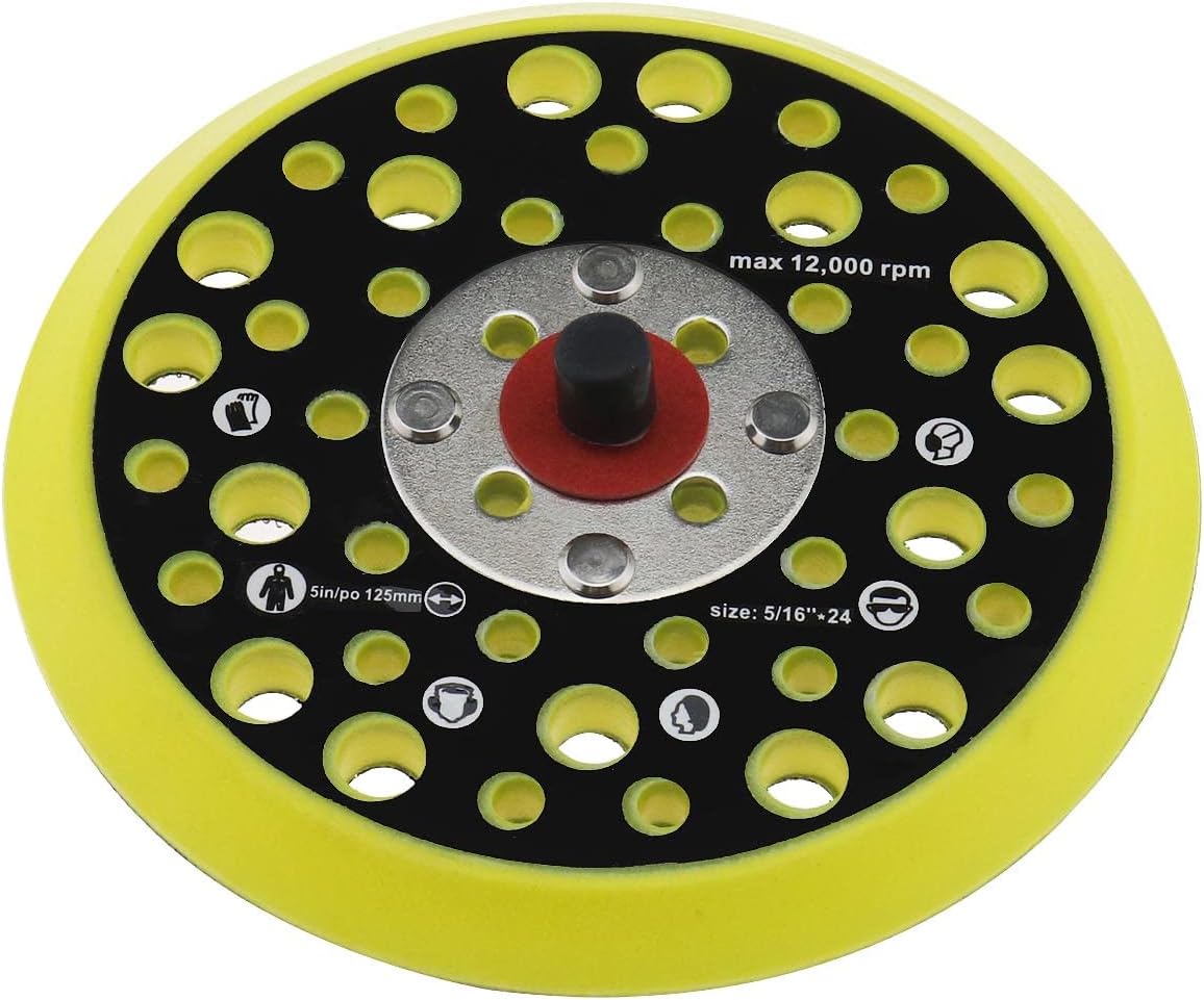 Talerz podporowy 125 mm 5 cali Kompatybilny z Mirka Ceros/Deros 44 Otwory 5/16 Mocowanie na gwint Szlifierka Hak i Pętla Podpora