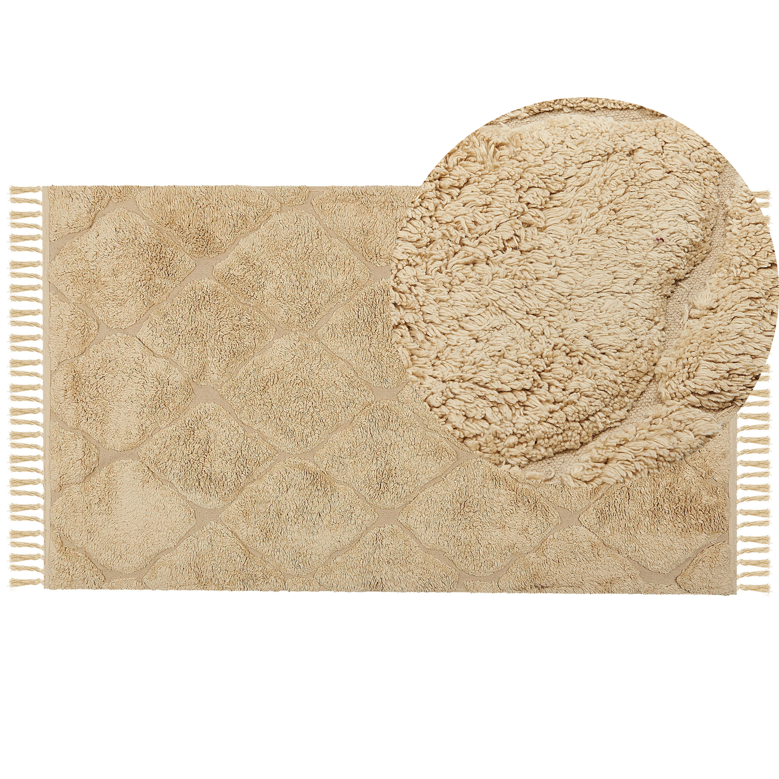 Covor SANLIURFA Nisipiu 80 x 150 cm Bumbac