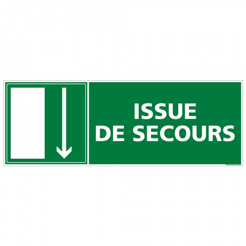 Panneau Issue De Secours 210 X 75 Mm Matière PVC