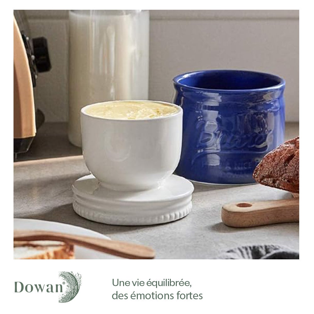 Burriera in ceramica con coperchio, grande, contenitore per burro
