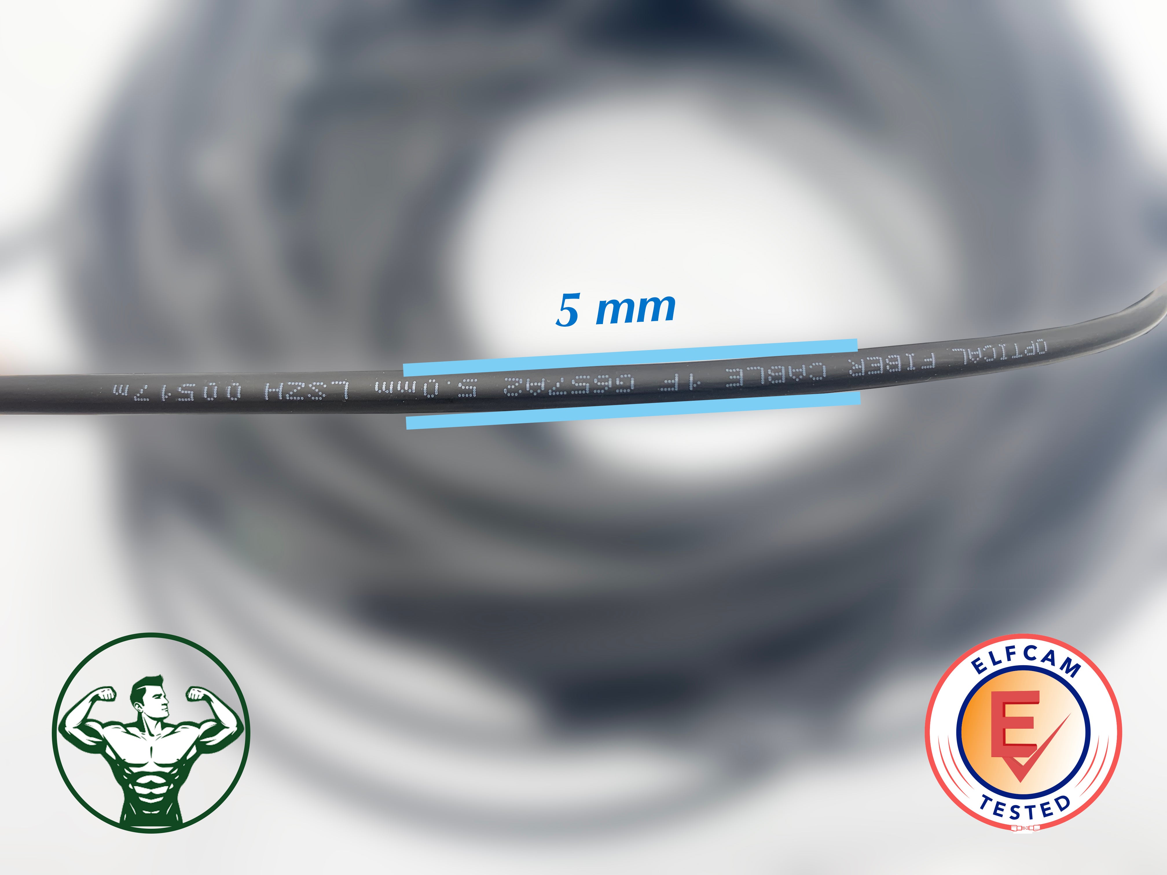 Elfcam® -Cable a Fibre Optique pour Exterieur, Simplex Monomode SC/APC a SC/APC 5,0mm, Compatible avec Orange Livebox, SFR La Box ... (35M) - 5