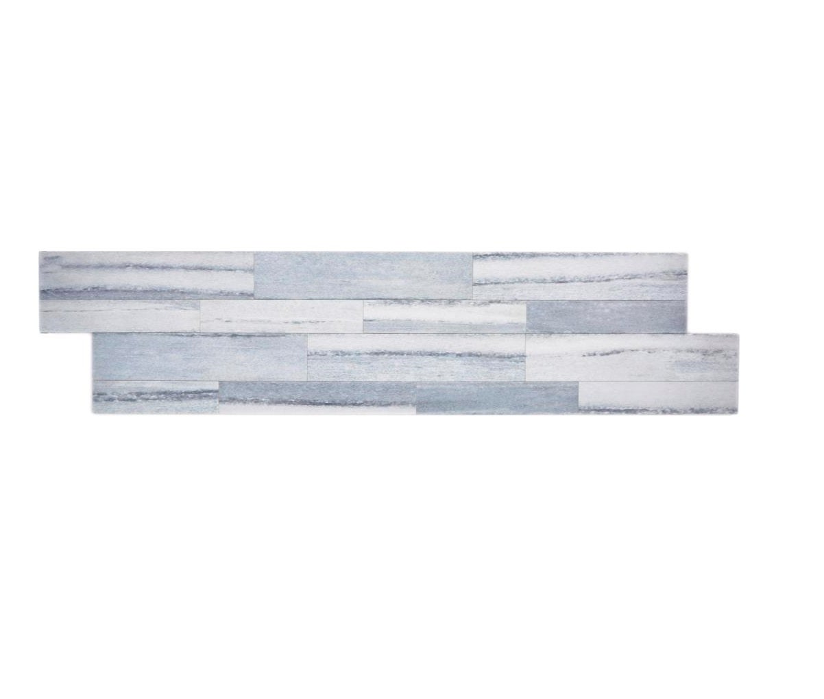 Revestimiento de pared de vinilo autoadhesivo efecto piedra gris mate - 10 láminas de mosaico