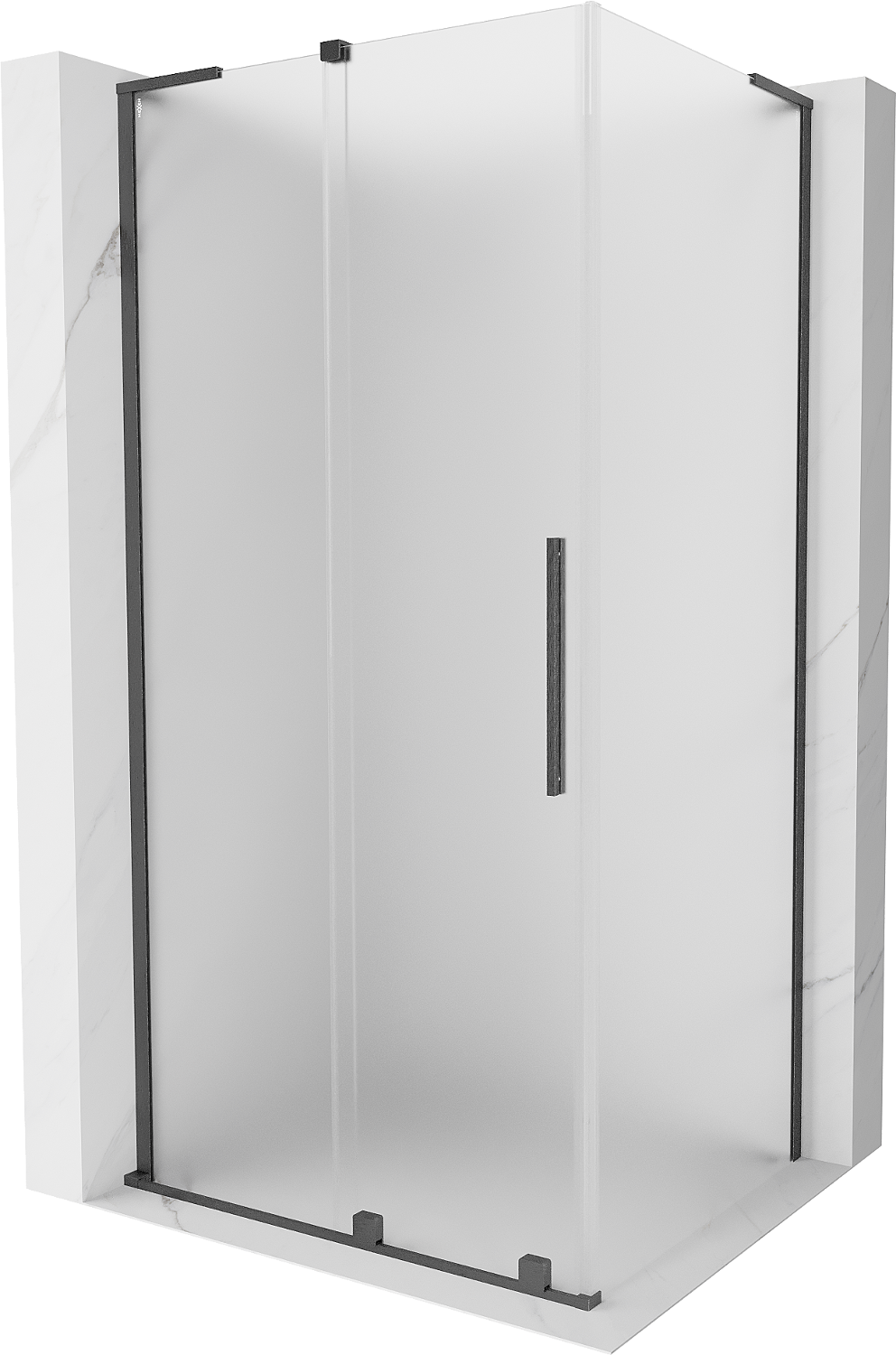 Mexen Velar L kabina prysznicowa rozsuwana 100 x 85 cm, szron, gun gray szczotkowany - 871-100-085-33-66