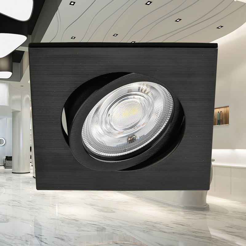 Lot de 10 spots LED encastrables 3en1 carré noir 7W IP20 Dimmable - 2