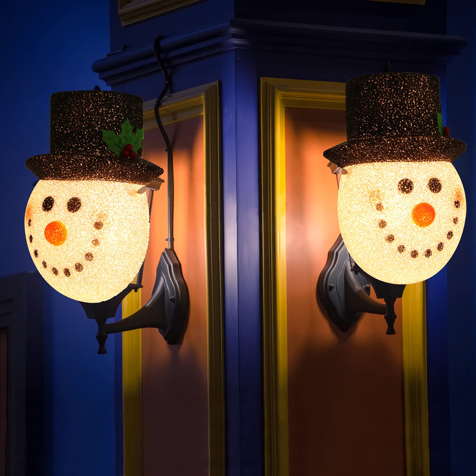 Couvertures de lumière de porche de bonhomme de neige de noël, couvertures de lumière de vacances de décoration extérieure pour de grands luminaires - 5
