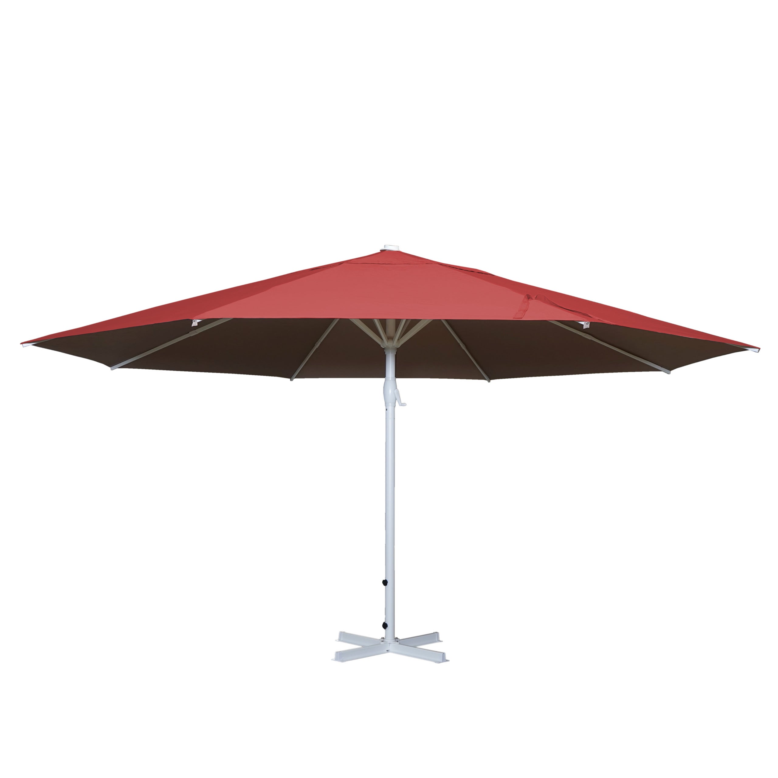 Parasol Meran II, parasol gastronomiczny, Ø 5 m, poliester/aluminium, maszt biały 28 kg ~ czerwony bez podstawy
