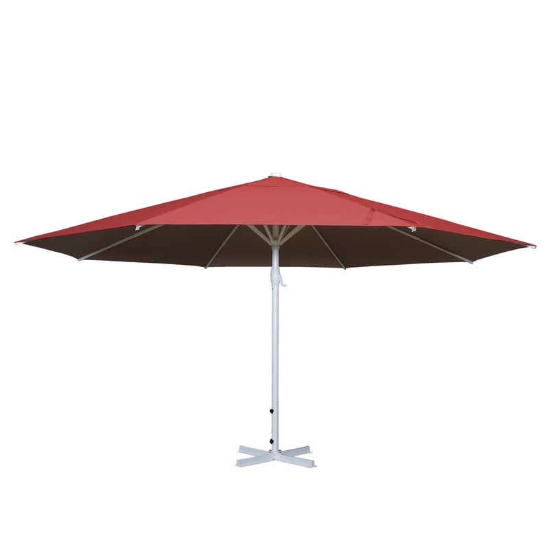 Parasol Meran II, parasol gastronomiczny, Ø 5 m, poliester/aluminium, maszt biały 28 kg ~ czerwony bez podstawy