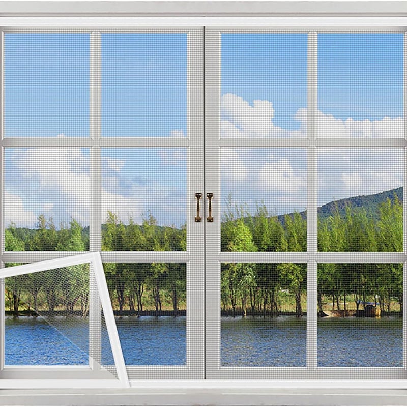 Moskitiera, mikrosiatka na rzep do okien - 80 x 120 cm - biała