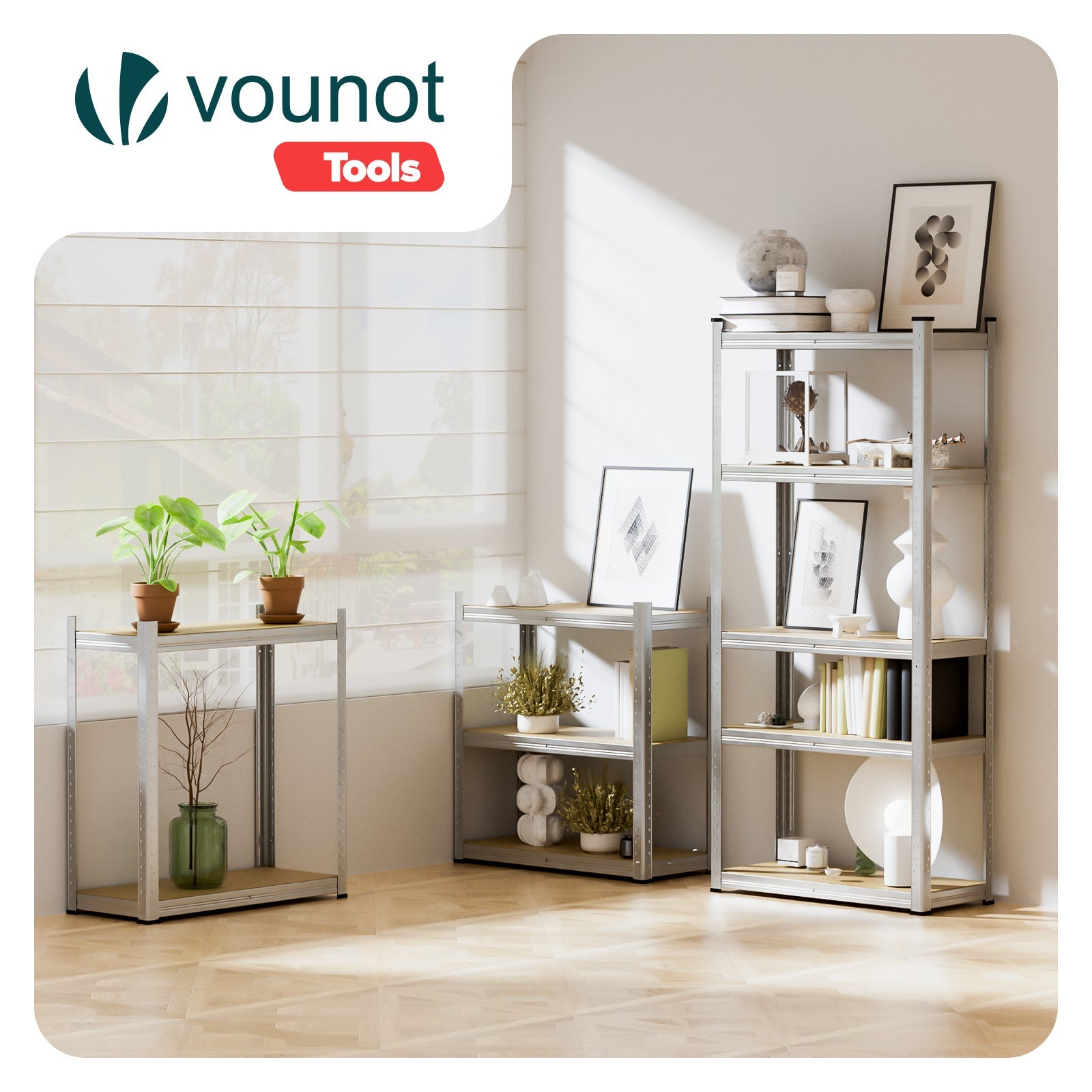 Lot de 2 étagères métalliques charge lourde 875kg - 70x30x150cm - 5 tablettes réglables - rayonnage robuste VOUNOT® - 5