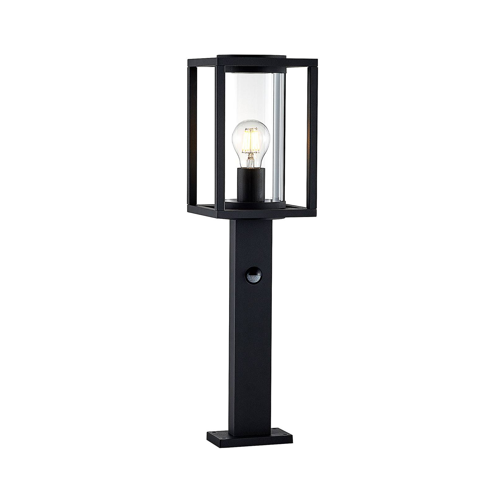 Lucande bolardo luminoso ferda, sensor gris grafito, metal, 60 cm, iluminación de senderos, baliza, iluminación de senderos, farola