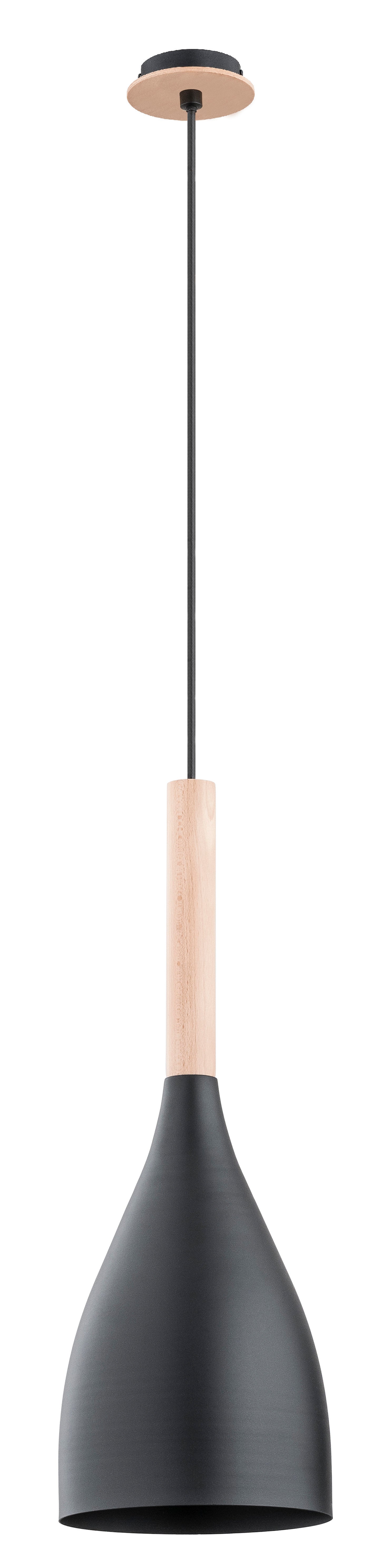 Lampa wisząca Juice czarna-jasne drewno 1xE27x15W nad stół wym: 100 x 16 x 16 cm metal Alfa