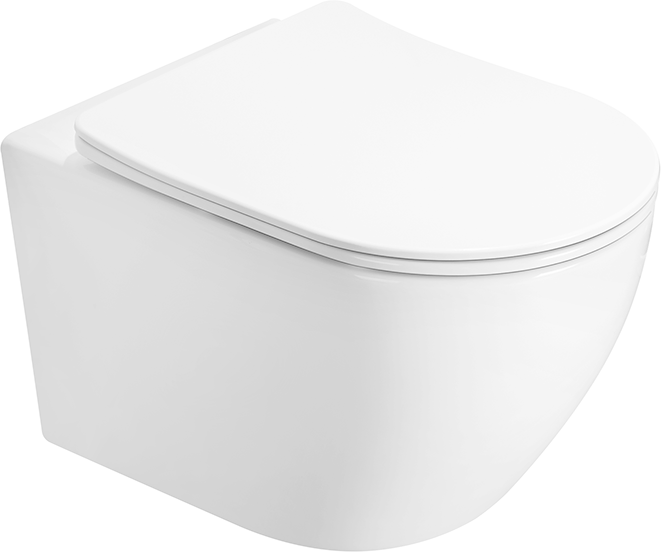 Mexen Lena miska wc Rimless z deską wolnoopadającą slim, duroplast, biała połysk - 3022L4000