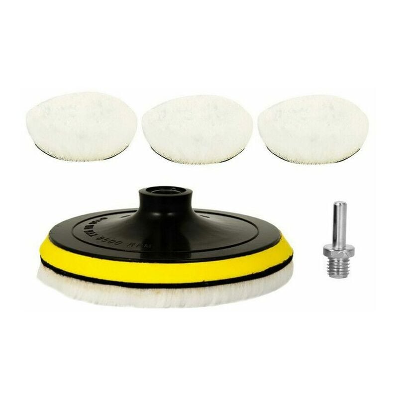 Kit De 7 Almohadillas De Pulido De Lana De 80mm Para Coche – Incluye Disco Adhesivo Y Adaptador M10, Lavable Y Reutilizable