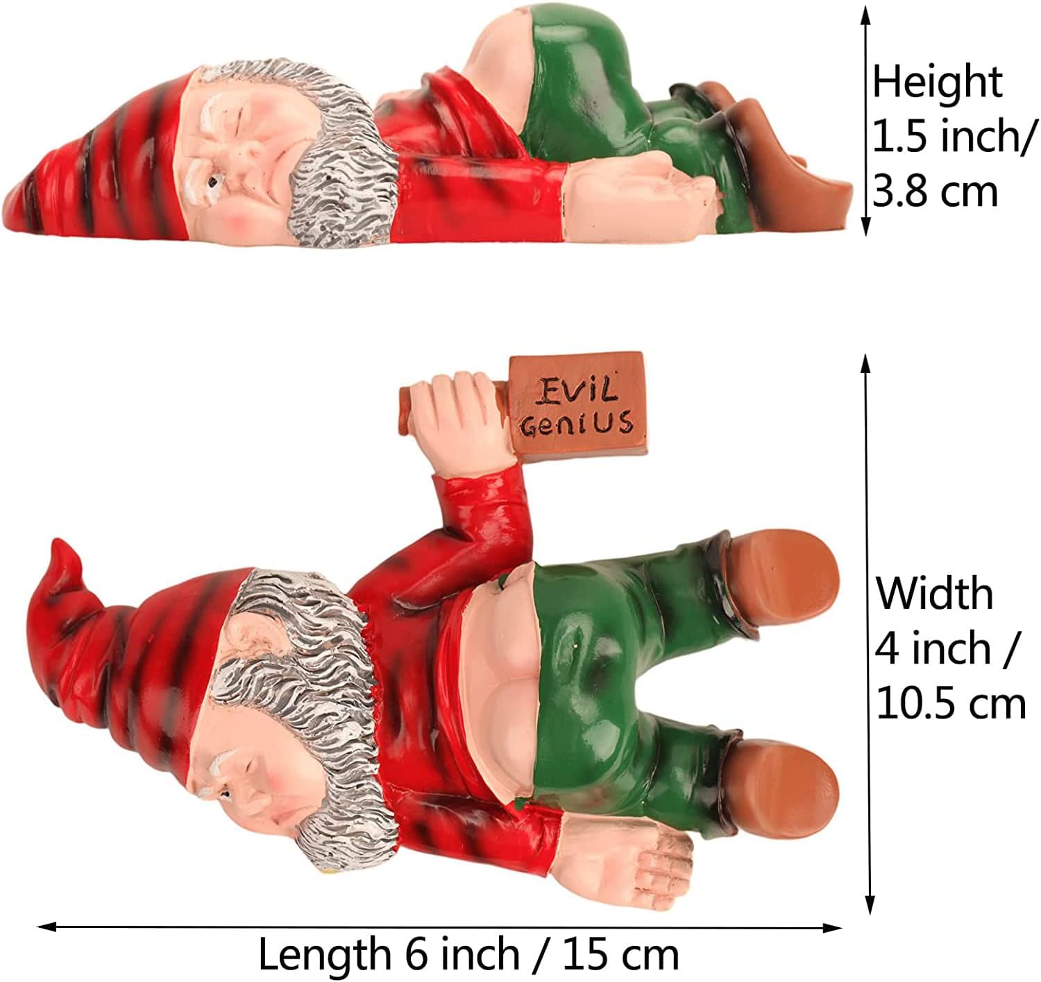 Gnomo de jardín, estatua de gnomo de jardín al aire libre, escultura de jardín, estatua de GNOME, adornos de jardín para interiores o exteriores (rojo - 6