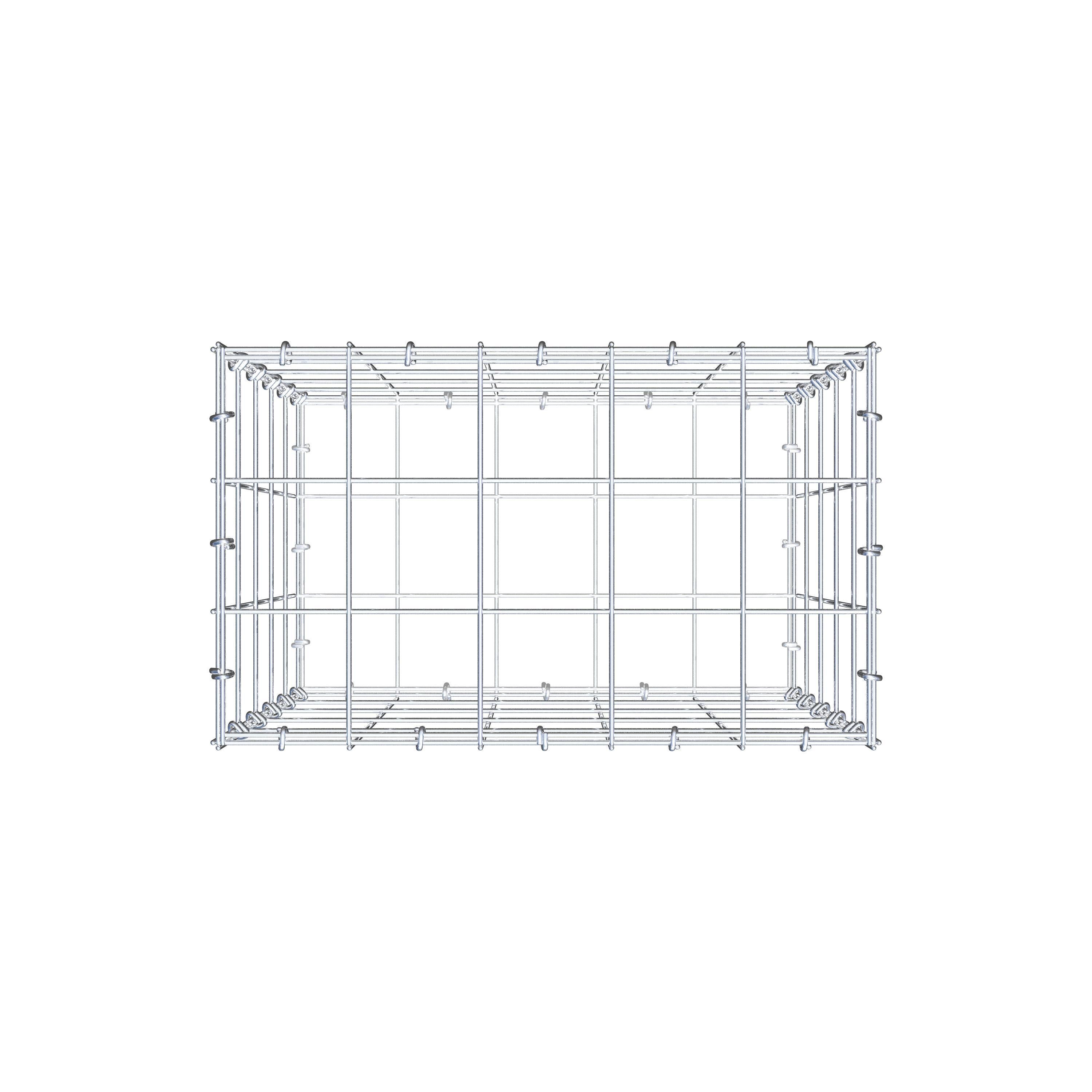 Gabiona - Gavión de acero galvanizado 50x50x30cm (LxAxP), malla 10 x 10cm, Anillo en C, jaula metálica para muro o jardín - 5