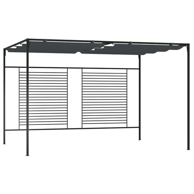 Gazebo da Giardino | Gazebo da Esterno con Tetto Retrattile 4x3x2,3 m Antracite 180 g/m² CFW86445