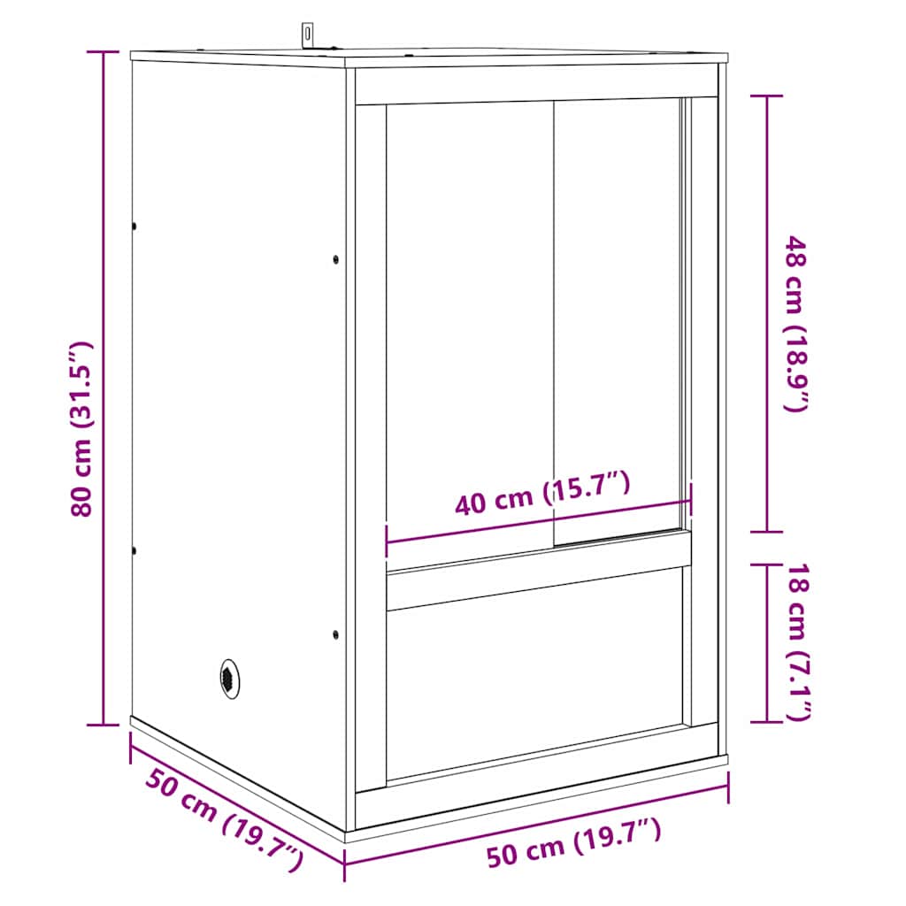 Terrario Marrón 50 x 50 x 80 cm OSB vidaXL - 3