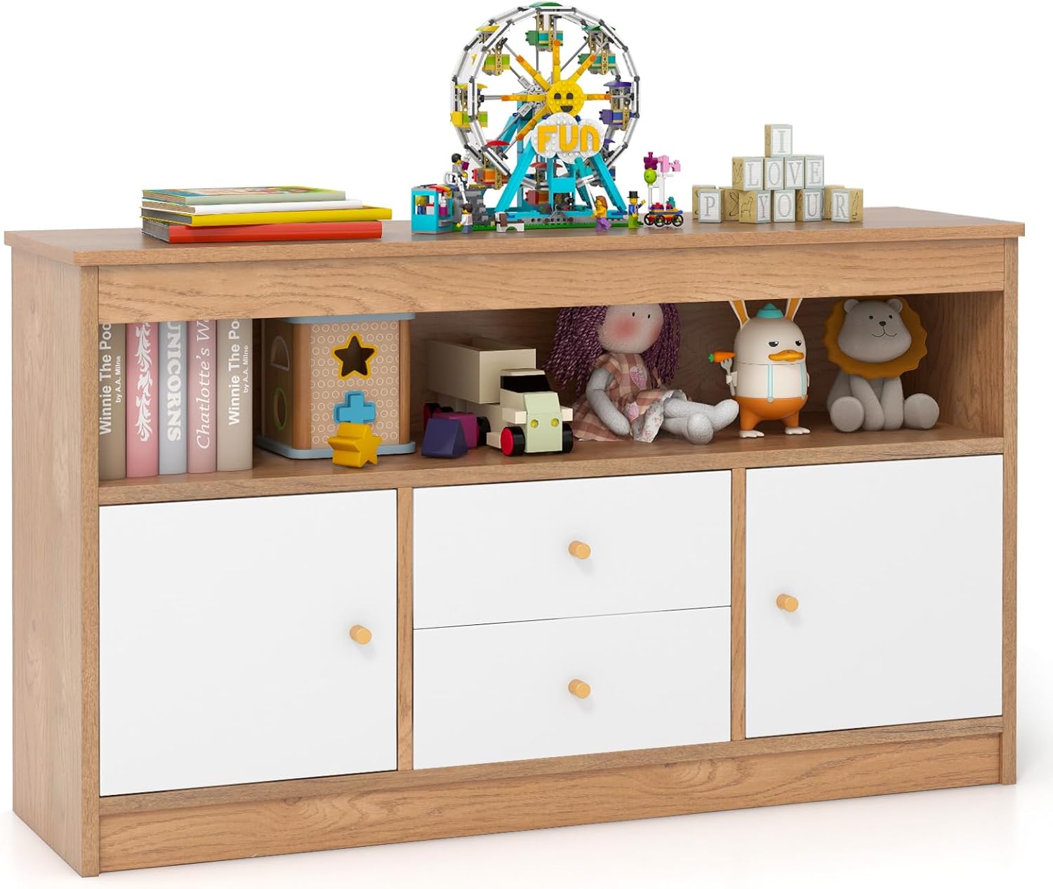 Carrello Libreria Mobile 2 Livelli Con Rotelle - Organizzatore Spazioso Per Libri E Riviste - Foto 5