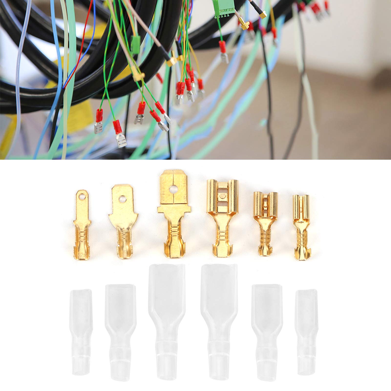 270 pezzi connettori per cavi elettrici terminali maschio femmina forniture industriali 2,8/4,8/6,3 mm - 7