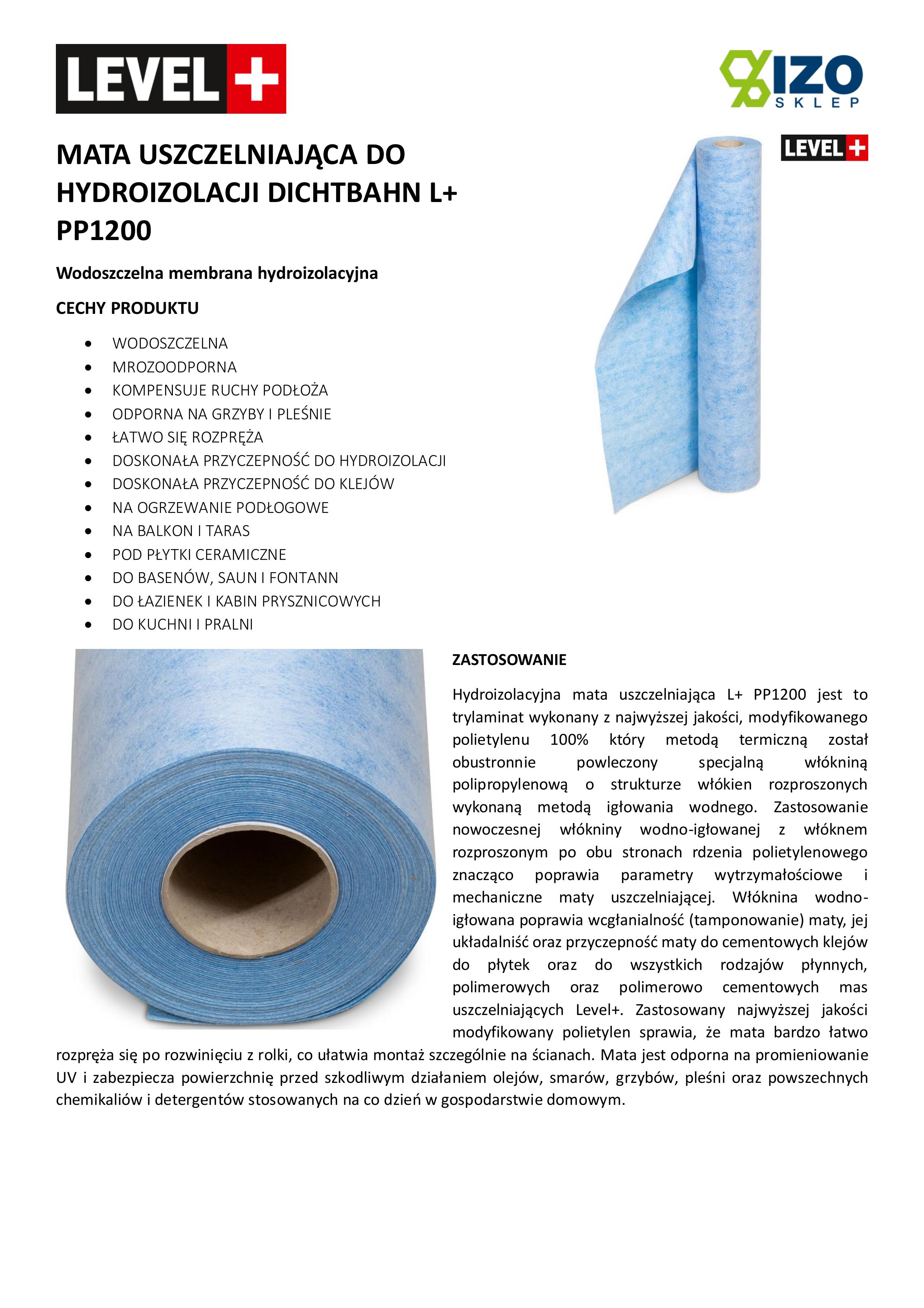Membrane d'étanchéité sous carrelage Sanitaire Sol Etanche PP1200 - 60m² - 6