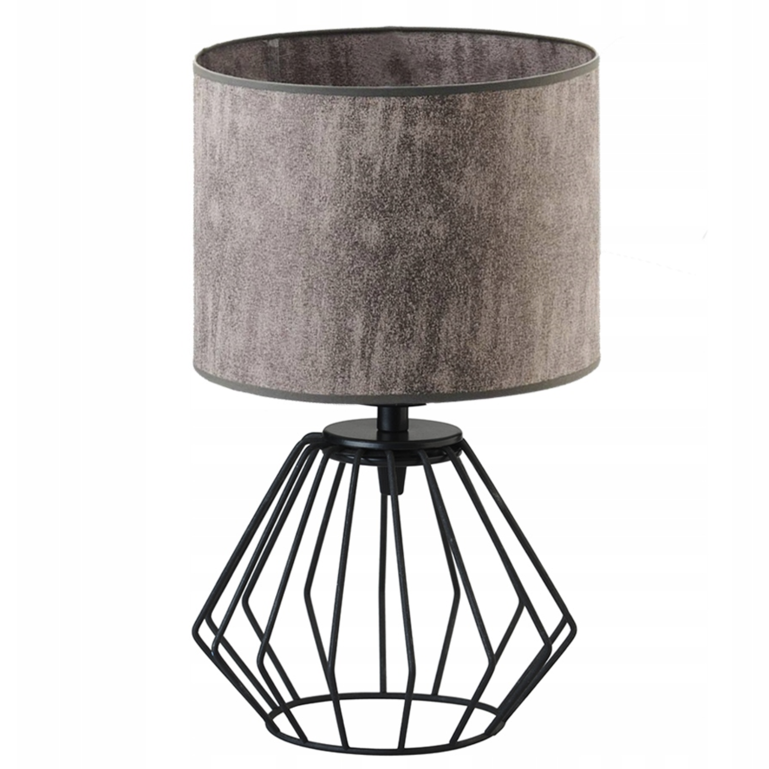 Lampka nocna na biurko lampa biurkowa druciana LED z abażurem walec LANA