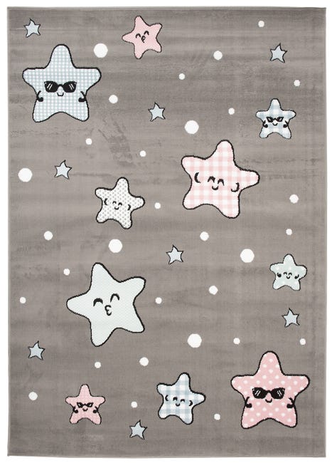 Paco Home Tappeto Bambini Cameretta Da Gioco Bebè Stella Scritta Rosa Bianco Forma a stella da Paco Home Tappeto Bambini Cameretta Da Gioco Bebè Stella Scritta Rosa Bianco Forma a stella da