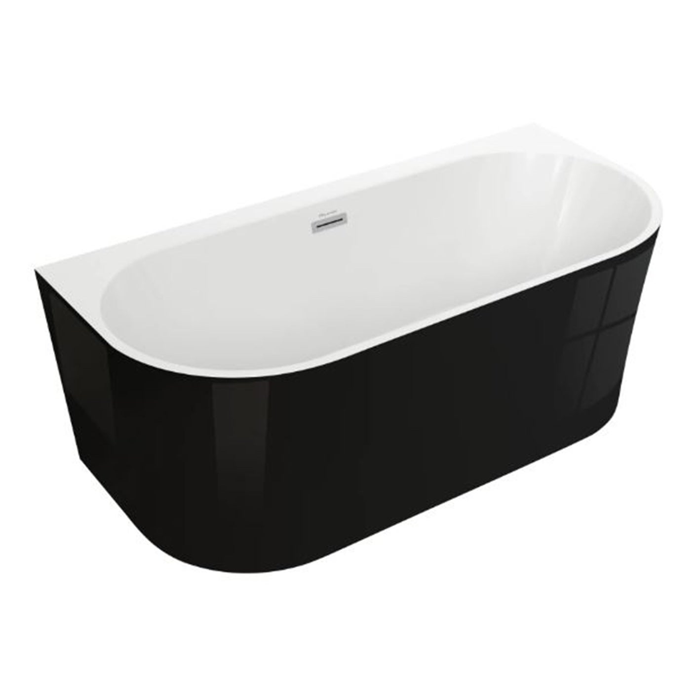 WANNA WOLNOSTOJĄCA 170 x 75 CORSICA BLACK AKCESORIA BIAŁE (KOREK I PRZELEW)