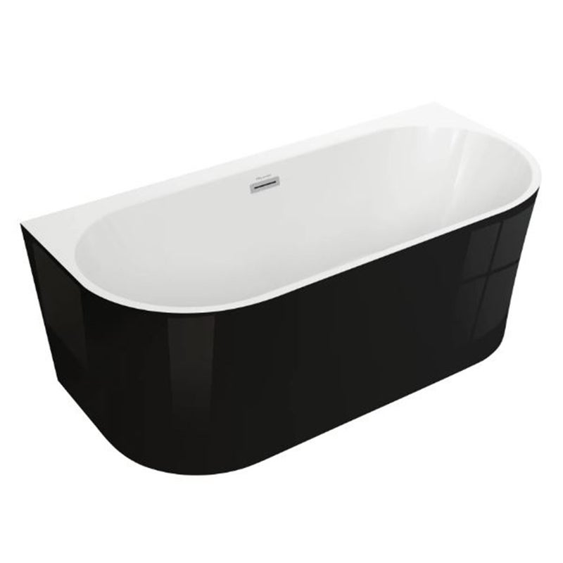 WANNA WOLNOSTOJĄCA 170 x 75 CORSICA BLACK AKCESORIA BIAŁE (KOREK I PRZELEW)