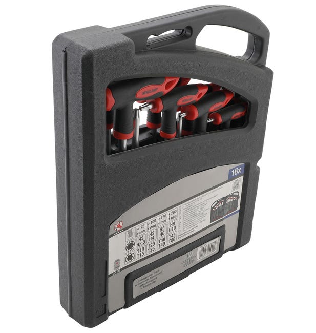 Ensemble 7 Clés Torx T10 à T40 Poignée En T Isolée VDE 1000V – Outils Électrique Haute Tension, Acier Forgé, Poignée TPE Bicolore – Sécurité Électricien
