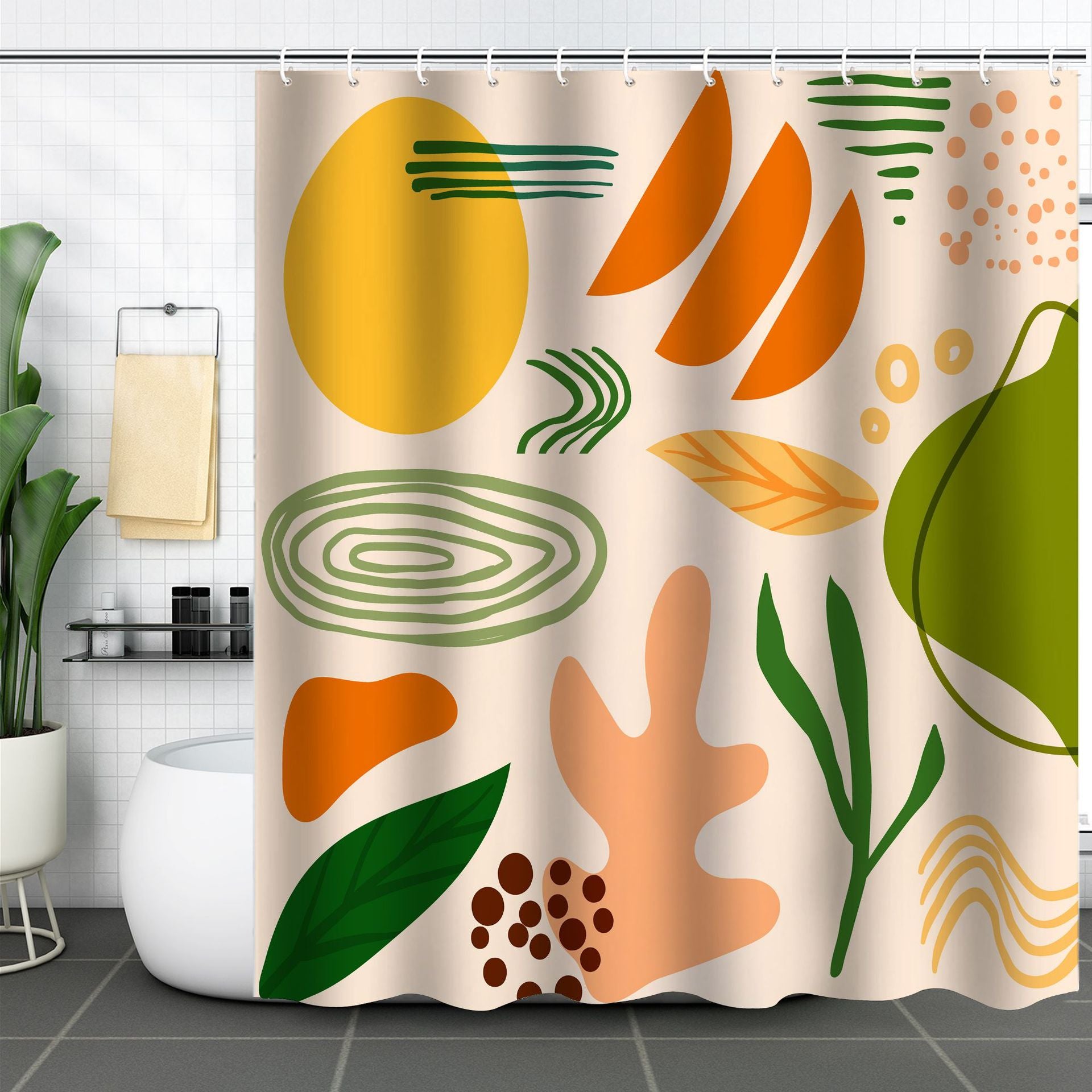 Prosta i nowoczesna zasłona prysznicowa do łazienki, zmywalna zasłona prysznicowa, wodoodporna zasłona prysznicowa z 12 haczykami (180 cm x 180 cm)