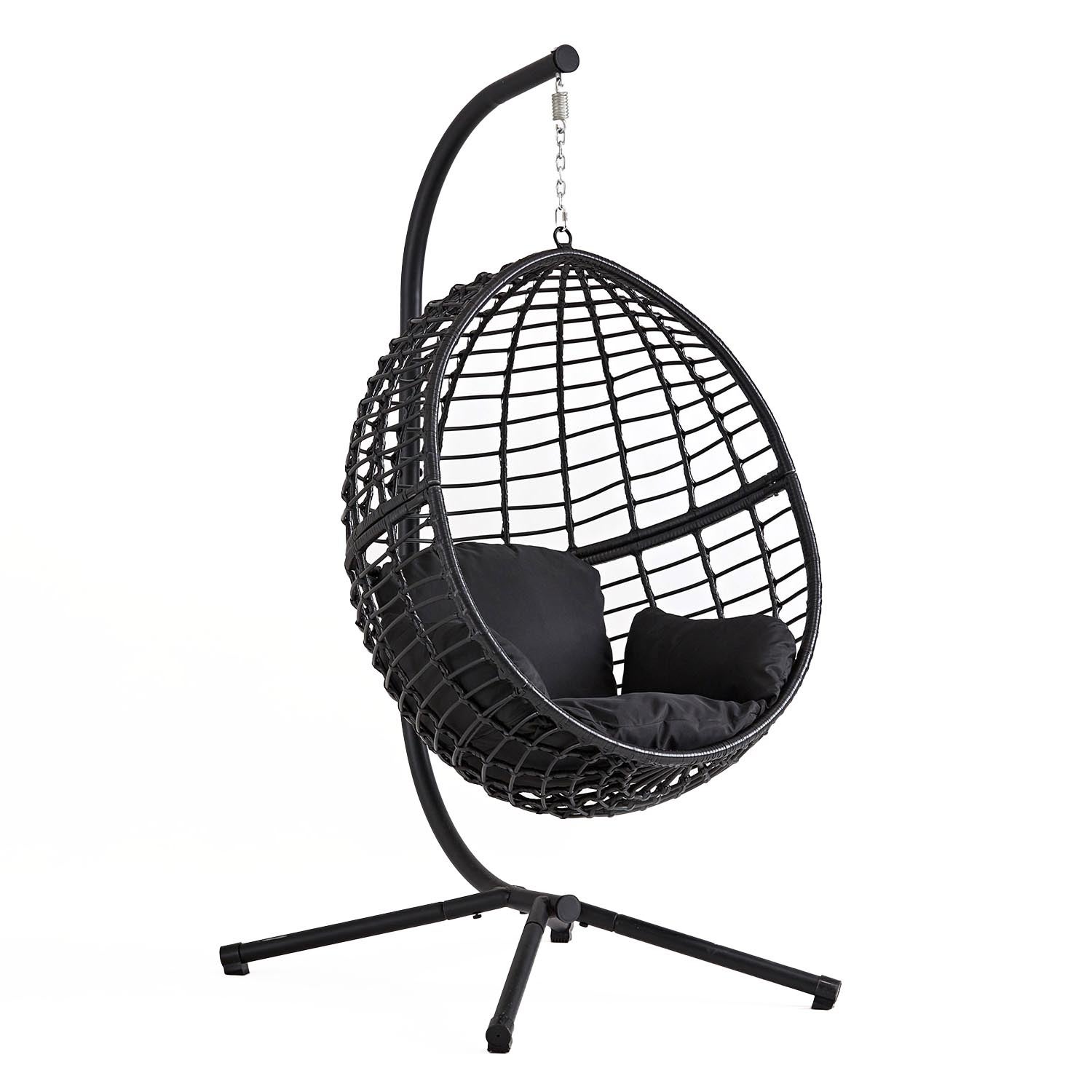 Fauteuil suspendu en résine tressée noir AUROA - 2