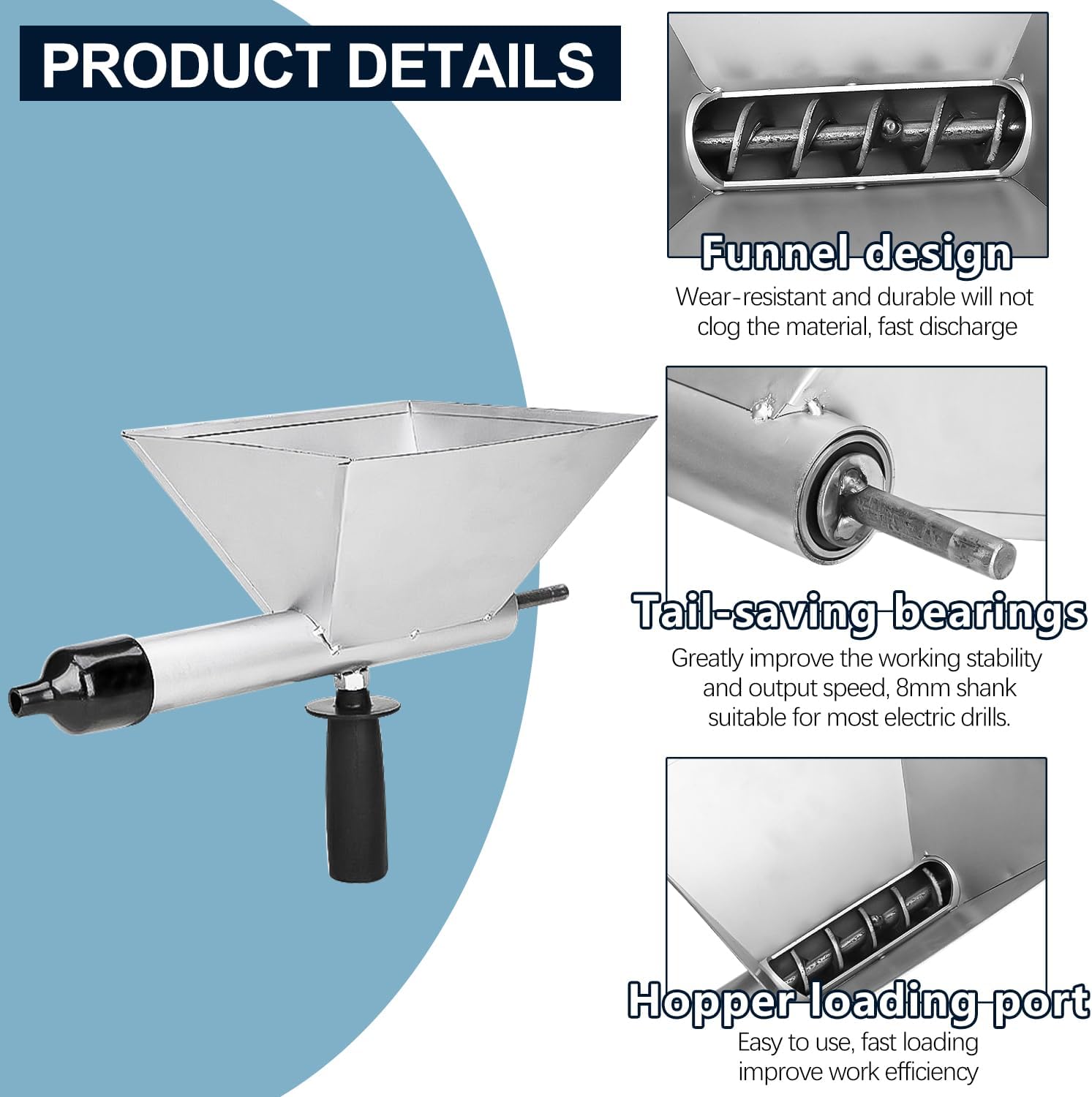 Pistolet Joint Électrique Portable avec 4 Embouts, Pistolet Ciment Électrique, Sans Perceuse Électrique, Jointoyeuse pour le Jointoiement de Mortier - 3