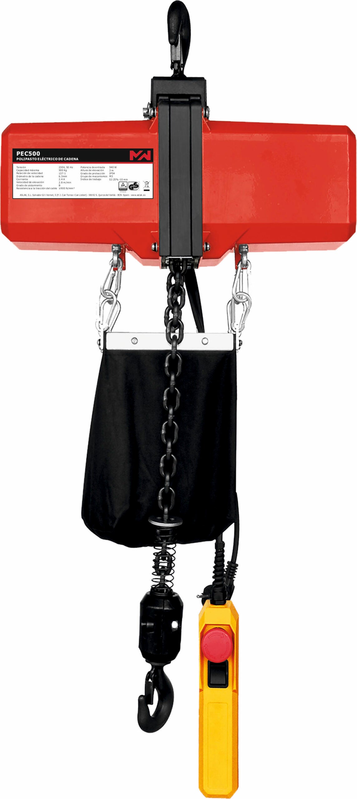 Metalworks 758580150 polipasto eléctrico de cadena pec150 - 150kg/6m
