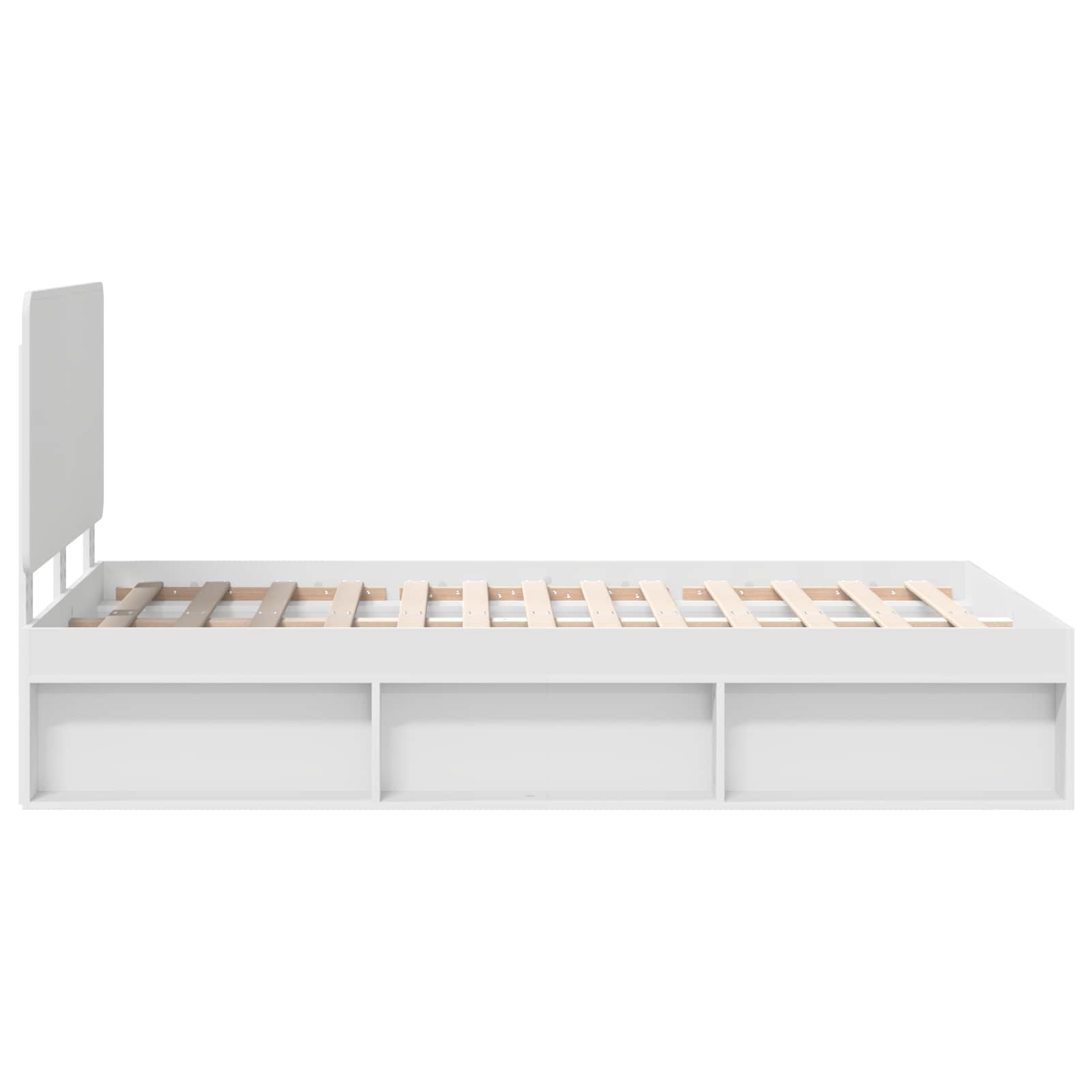 Cadre de lit blanc 120 x 190 cm bois de pin massif - 8