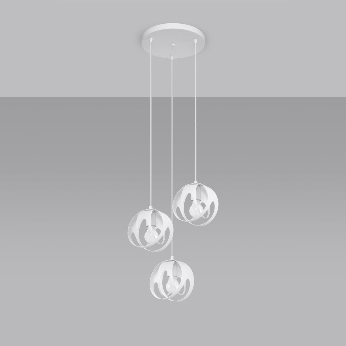 Lampa wisząca BRIVE 3P biała LED 4000K - 30x30x117cm Sollux