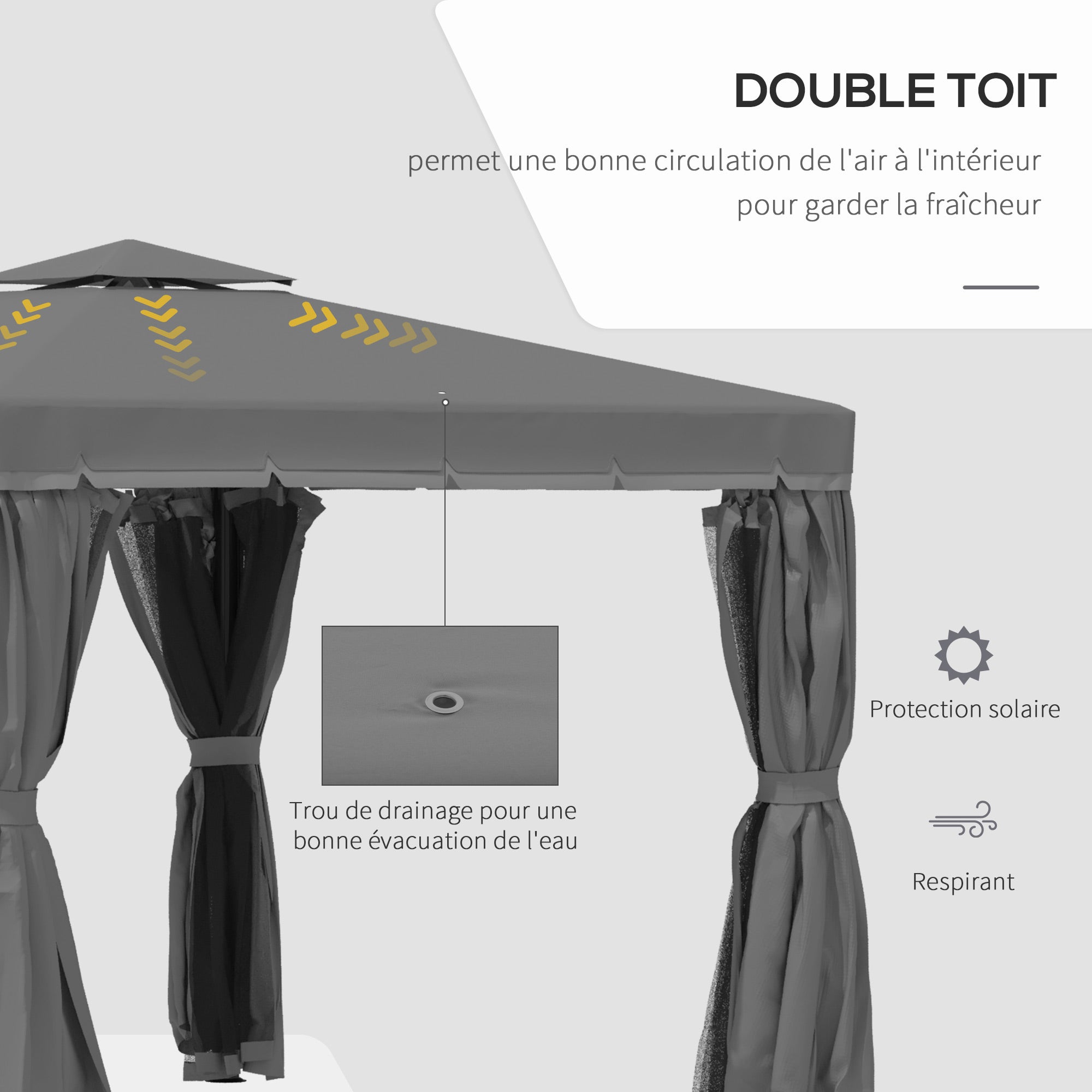 Tonnelle de jardin aluminium Outsunny - 4