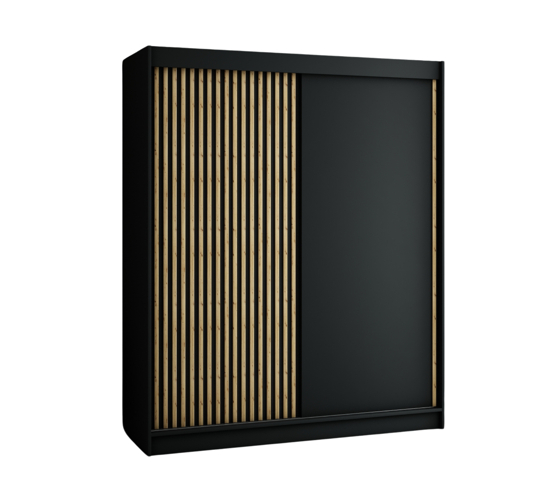 Szafa przesuwna garderoba LAMELO 180 x 62 x 200 cm Czarny - Abiks Meble