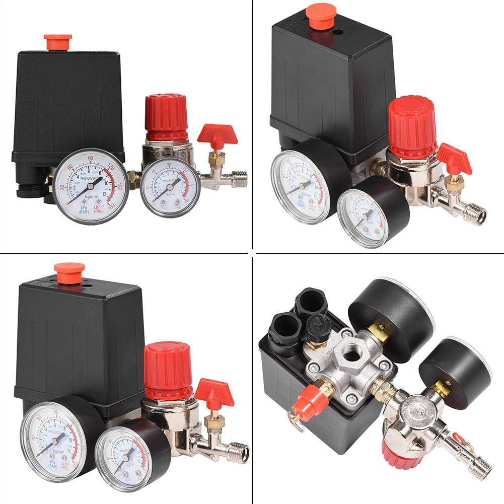 Compresseur Jauges de régulateur de soupape de commande de pressostat de compresseur d'air 220 V 0-180 psi avec connecteur rapide - 8
